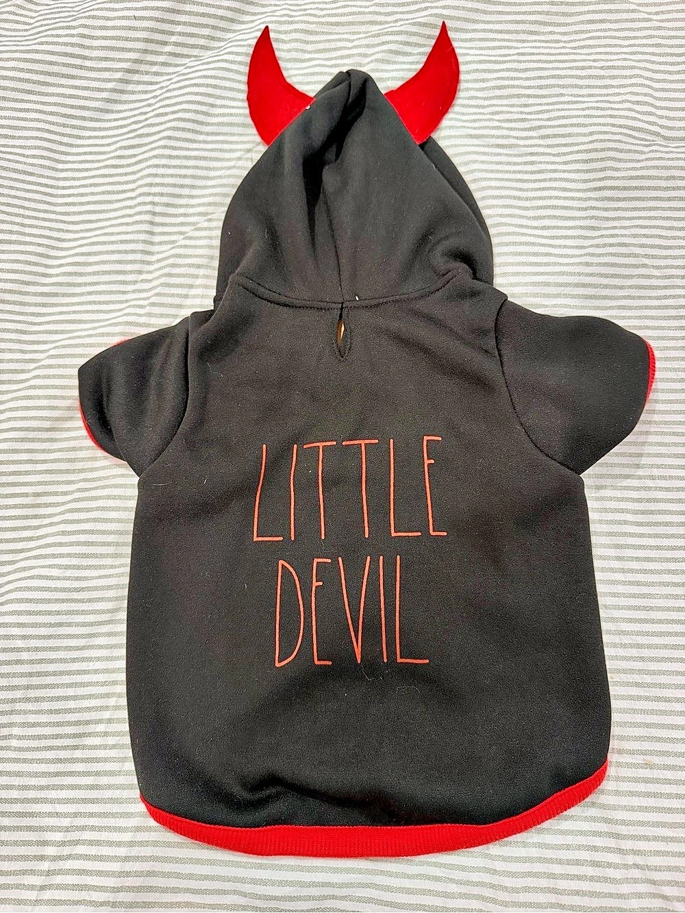 Rae Dunn Little Devil Dog Hoodie Black & Red